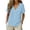 Blue, variant on Women's V-Neck Short Sleeve Top Casual Loose Fit Double Pocket Button Down Blouse Lightweight Summer Tunic Shirt