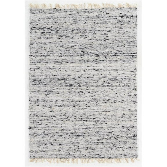 Riverbay Furniture 3'6" x 5'6" Hand Woven Wool Rug in Natural