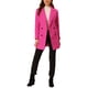 thumbnail image 2 of Abrigo de trench de longitud media con cinturón y doble botonadura para mujer Inspire Chic en rojo rosa, 2 of 7