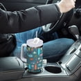 thumbnail image 4 of Yayeee 40oz Stainless Steel Tumbler with Straw and Handle Double-Wall Insulated Travel Water Bottle, Cartoon Beach Pattern, 4 of 8