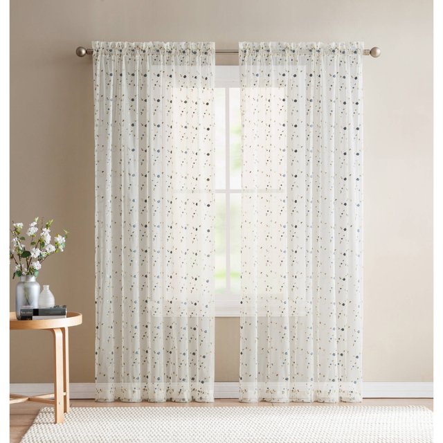 Better Homes & Gardens Vintage Rose Window Curtain Panels - Walmart.com