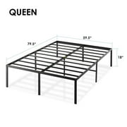 Best Price Mattress 18 Metal Platform Bed Frame, Heavy-Duty Steel Slats, Black, Queen
