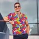 thumbnail image 4 of Balery Colorful Bananas Camisa Polo de Hombre con Estampado, de Manga Corta y Tejido Medio, Camisa Tipo Golf Polo-Small, 4 of 6