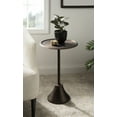 thumbnail image 6 of Kate and Laurel Sanzo Modern Pedestal Side Table, 15 x 15 x 24, Bronze, Decorative End Table with Hammered Tabletop for Use as a Bedroom Nightstand or Living Room Accent, 6 of 7