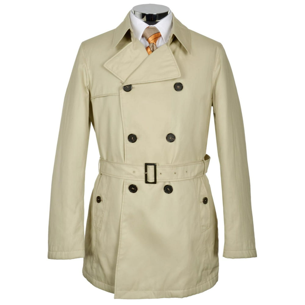 Allegri Mens Belted Raincoat 46 Regular (IT 56) Coat Khaki- Made In ...