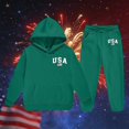 thumbnail image 4 of YunPes Boys USA Sweatshirt Suits Letter & Flag Print Hoodies Harems Pants with Elastic Waist Independence Day Pullover Outfits, 4 of 4