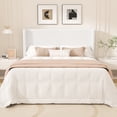 thumbnail image 3 of Frostbloom Queen Size Boucle Upholstered Platform Bed Frame with Wingback Headboard, White, 3 of 10
