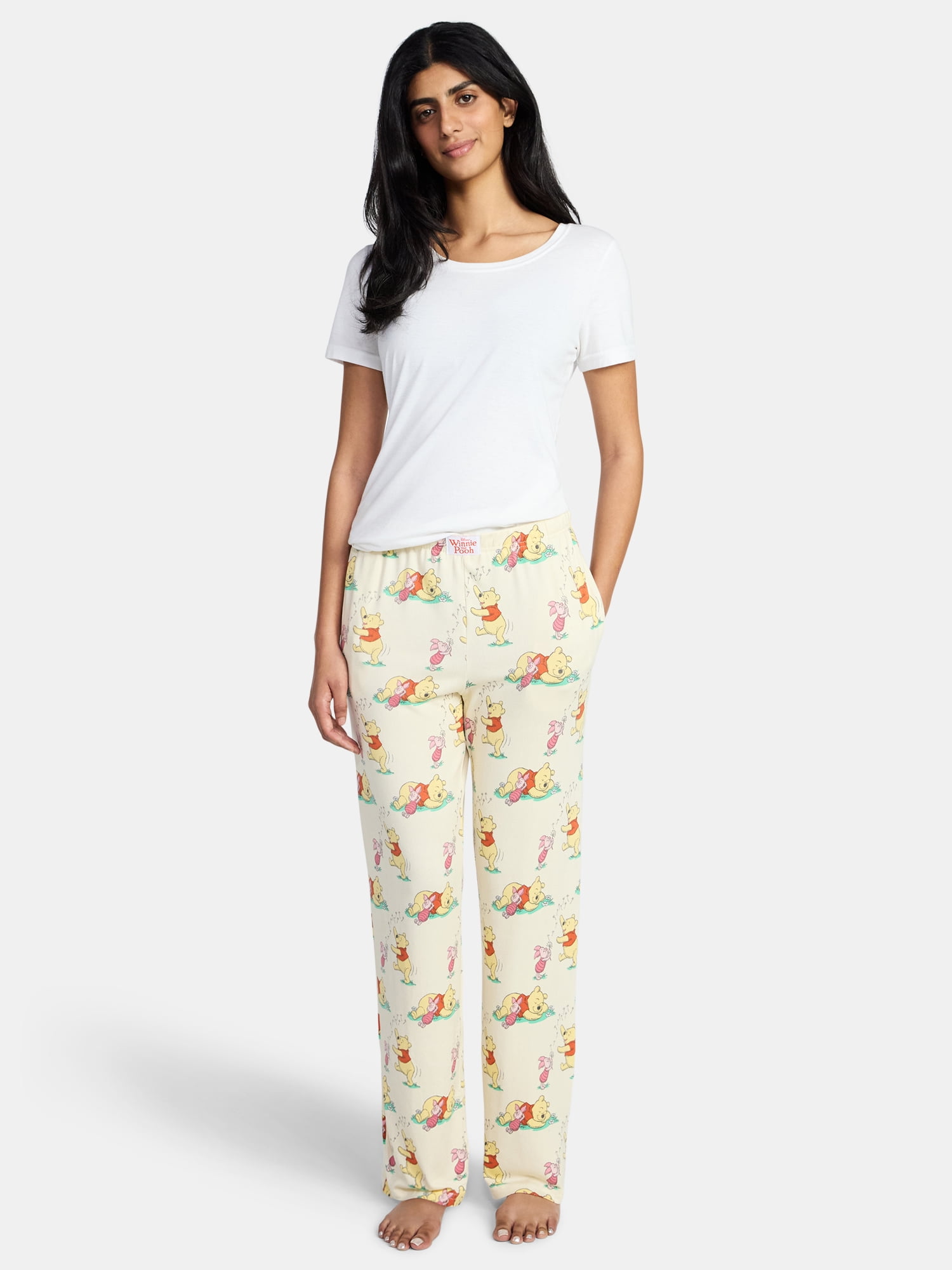 Winnie the Pooh Women's Hacci Knit Wide Leg Sleep Pants, Sizes XS-3X