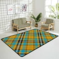 thumbnail image 4 of Coolnut Lightweight Soft Area Rugs Yellow Black Blue and Gray Tartan Plaid Floor Carpet Mat for Kids Playing Room Hardwood Floor Living Room 80x58in, 4 of 6