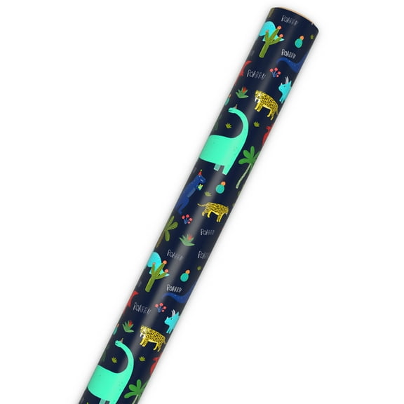 Hallmark Kids Wrapping Paper Roll (Colorful Dinosaurs) 20 sq. ft.