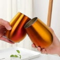 thumbnail image 4 of Lot de 2 Verres à Vin Sans Pied en Acier Inoxydable, Gobelet de Voyage Isolé pour Camping Magique Rouge, 4 of 5