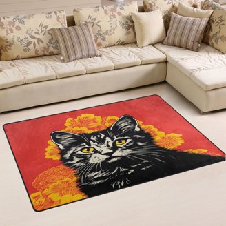 Cute Sleeping Cat Shaped Area Rug - 16 X 30 Inch, Microfiber Absorbent Mat For Bedroom, Kitchen, Or Kids Room 6 thumbnail image