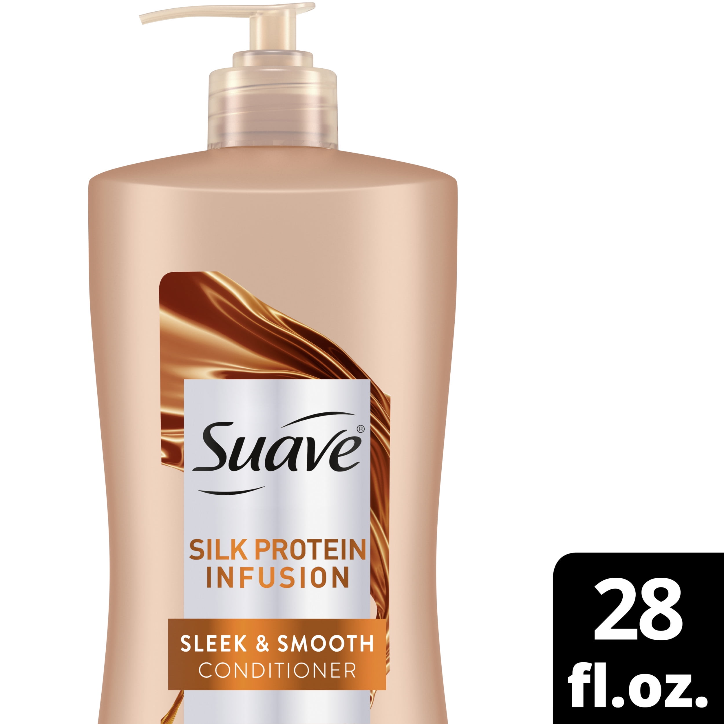 (4 pack) Suave Professionals Silk Protein Infusion Conditioner with Pump, Sleek & Smooth, 28 fl oz