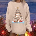 thumbnail image 1 of Hauts Décontractés pour Femmes Col Rond Imprimé Arbre de Noël Neige Manches Longues Blouse, 1 of 4