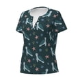 thumbnail image 2 of Naloa Cute Turtle Print T-Shirts Short Sleeve V Neck Tees for Women Fashion Tops Trendy Lightweight Soft Casual Summer Outfits Clothes, 2 of 5