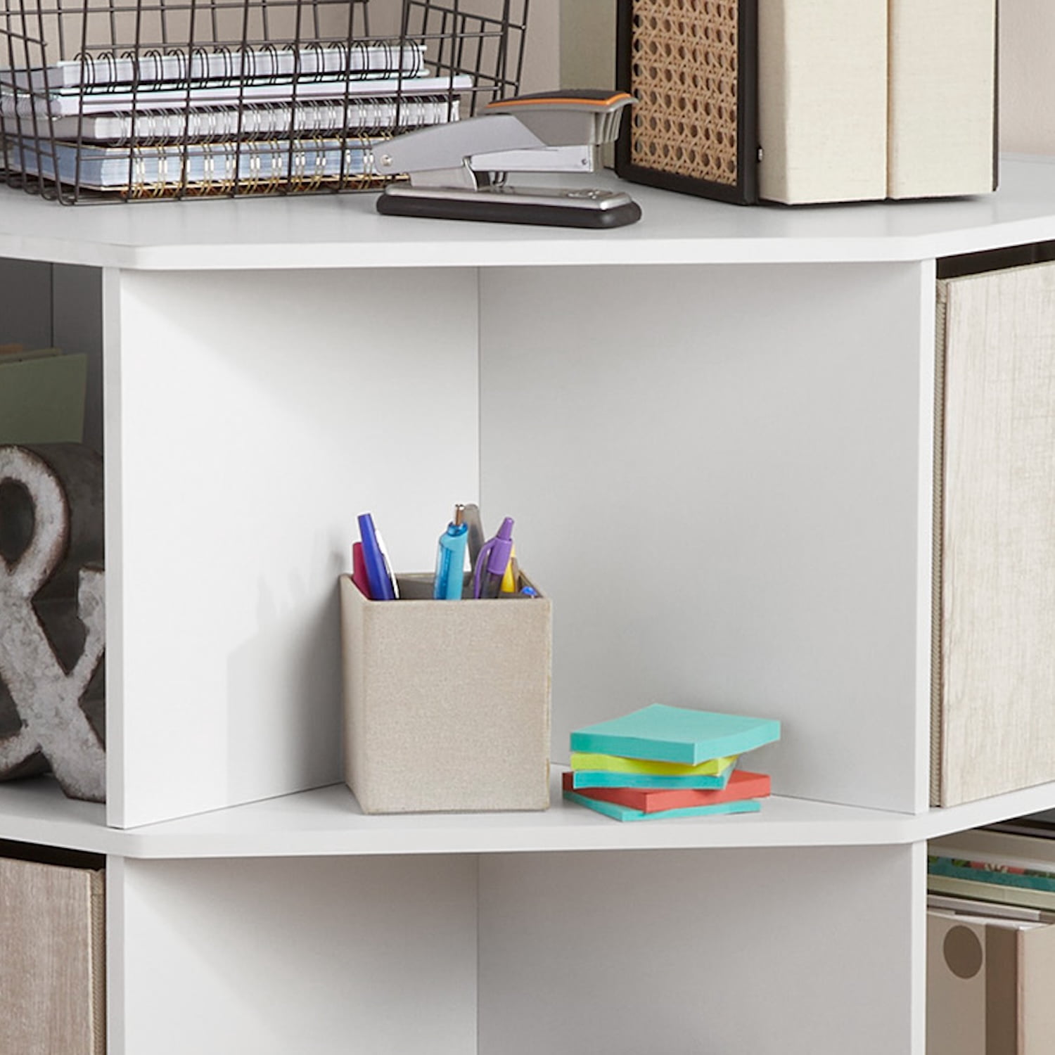 Mainstays Corner Cube Storage Organizer, White