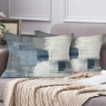 thumbnail image 6 of 2PC Lumbar Decor Throw Pillow Covers Blue and Grey Cushions Rectangle Design Abstract Art Painting Style Modern Contemporary Home Decorative Cushion Pillow Cases 12" x 20" Pillowcases, 6 of 6