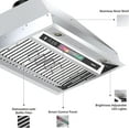 thumbnail image 2 of 30 Inch Insert Range Hood with Voice/Gesture/Touch Control, 900 CFM Built-in Kitchen Hood Vent with 4 Speed Exhaust Fan, Memory Mode, Adjustable Lights, Ducted/Ductless Convertible, 2 of 8