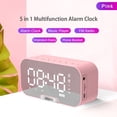 thumbnail image 2 of Reloj despertador Reloj despertador con superficie de espejo digital con altavoz BT y radio FM y pan, 2 of 9