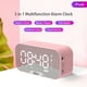 thumbnail image 2 of Reloj despertador Reloj despertador con superficie de espejo digital con altavoz BT y radio FM y pan, 2 of 9