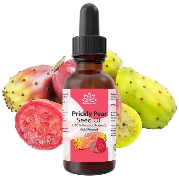 Prickly Pear Seed Oil (Barbary Fig / Nopal) – 100% Pure Cold-Pressed Lightweight Face & Hair Oil by Relaxcation | 0.5–4 fl oz