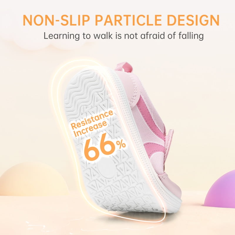 KIDS Toddler Barefoot Shoes, Wide Toe Box, Non-Slip, Lightweight, Comfortable, First Walking, Running, Outdoor Activities, Cute Water Pink, Toddler Size 6