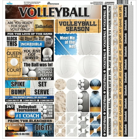 - Volleyball Cardstock Sticker, 12