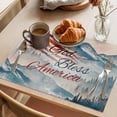 thumbnail image 3 of American Flag Placemats Set of 12 4th of July Independence Day Forest Rustic Place Mats Indoor Wipeable Table Mats Washable Dining Table Placemats for Kitchen Holiday Party Home Decor 13x19 Inch, 3 of 9