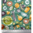 thumbnail image 1 of Soimoi Green Heavy Satin Fabric Mixed Vegetable Print Fabric by the Yard 54 Inch Wide, 1 of 3