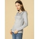 thumbnail image 4 of INSPIRE CHIC Blusa Top De Punto Acanalado Manga Larga Cuello Vuelto Para Mujer Gris XL, 4 of 6