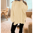 thumbnail image 6 of Women's Oversized Batwing Sweaters Fall Outfits Trendy Crewneck Knit Side Slit Fashion Pullover Tops, 6 of 6