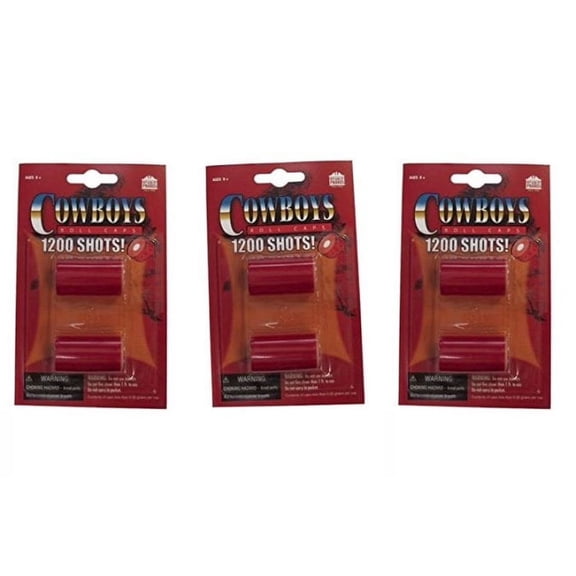 Paper Roll Caps 1200 Shots Each – 3 Pack Bundle (3600 Shots Total) – Toy Cap Gun Refills