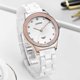 thumbnail image 3 of Longbo 8631 White Ceramic Diamond Couple Watch Waterproof Casual Style Unisex Q, 3 of 5