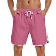 thumbnail image 3 of Hesxuno Men Basketball Sports Shorts Loose Fit Drawstring Athletic Shorts Elastic Waist Sweat Shorts 2026 Running Jogging Gym Shorts Pink S, 3 of 5