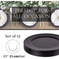 thumbnail image 3 of Platos de carga negros, cargador de cena redondo con abalorio, cargadores de placa de plástico de 13 pulgadas para boda, decoración de mesa, juego de 12, 3 of 15