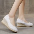 thumbnail image 5 of Dakaela Espadrilles Wedge Slip on Shoes for Women Canvas Platform Dress Shoes Business Casual Loafers, 5 of 8
