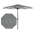 thumbnail image 1 of Garvee 10 ft Patio Table Umbrella,8 Sturdy Ribs, Crank Lift & Push Button Tilt,Black & White Stripes, 1 of 6