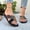 Black, variant on Women's Boho Flat Sandals Beach Vacation Criss Cross Slides Shoes