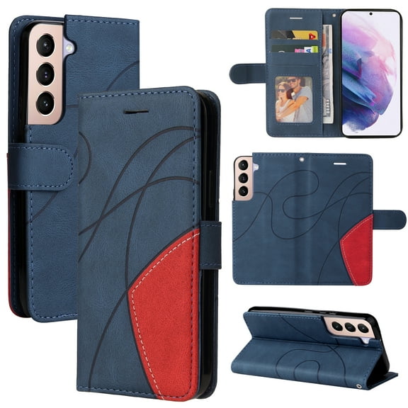 Wallet Case for Samsung Galaxy S23 Plus with Card Slots Cash Holder Magnetic Clasp Flip Folio Cover, Premium Luxury PU Leather Kickstand Soft Silicone Shockproof Protective Case,Blue