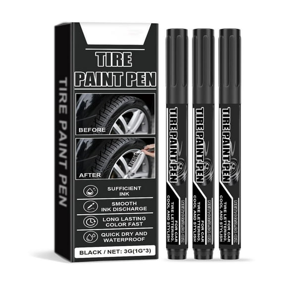 SNGMN Car Paint Pen – 3-Pack 5ml Multi-Color Tire & Body Touch-Up Markers, Long-Lasting DIY Scratch Cover-Up, Fast-Dry Oil-Based Pens