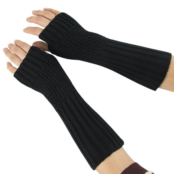 Women's Gloves Mittens Women Fashion Knitted Arm Sleeve Fingerless Winter Gloves Soft Warm Mitten,Women's Accessories Gloves Mittens