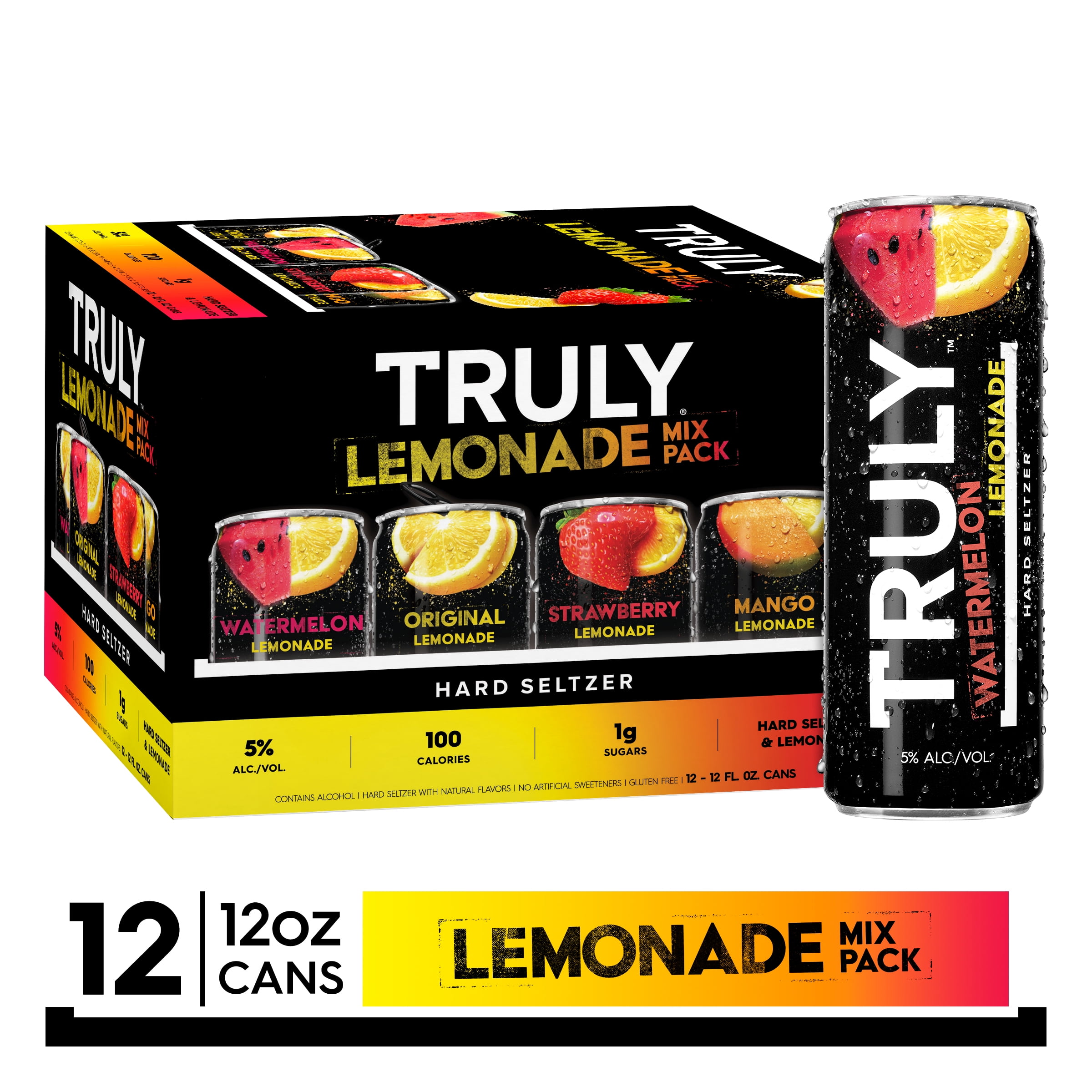 TRULY Hard Seltzer Lemonade Variety Pack, Spiked & Sparkling ...