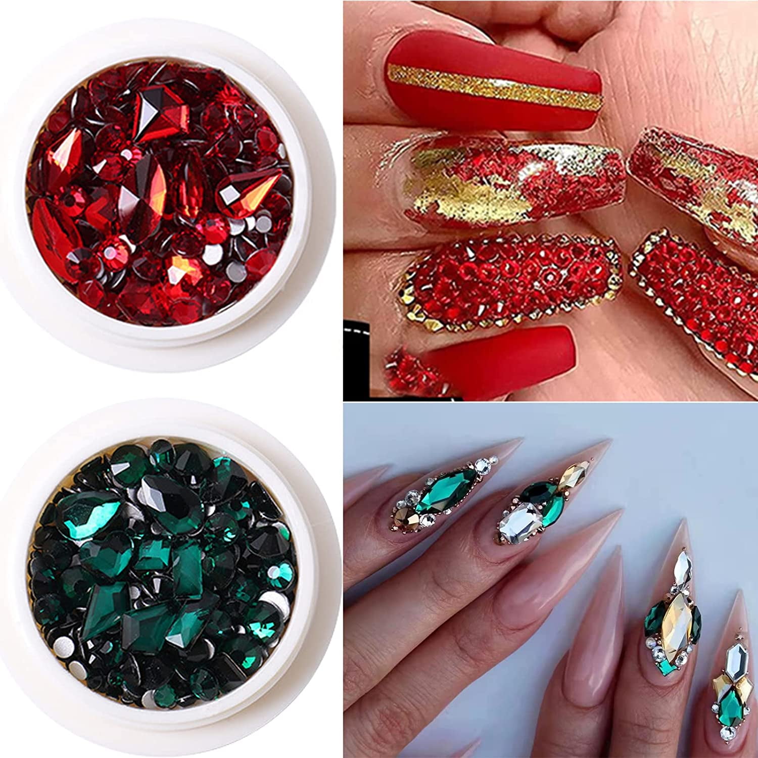 Mixed Colors Nail Art Rhinestone，Crystal Rhinestones for Nail Design  Crystals Gems