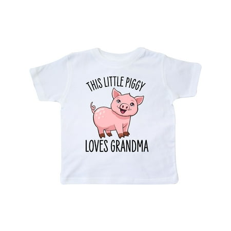 

Inktastic This Little Piggy Loves Grandma- cute Gift Toddler Boy or Toddler Girl T-Shirt