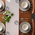 thumbnail image 3 of HWZWT Ivory 13" Table Runner Cotton Linen with Classic White Lace Table Decoration Inch Thanksgiving Christmas, 3 of 5
