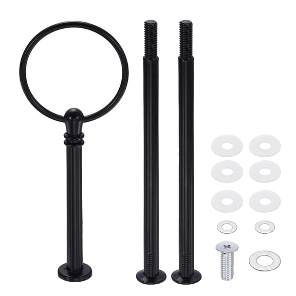 Uxcell 1 Set Cake Stand Hardware Kit, 3 Tier Cupcake Stand Fittings Zinc Alloy Tray Holder, Fruit Dessert Serving Trays Support Rod for DIY Making Wedding Party Decoration, Black