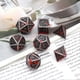 thumbnail image 2 of Bloodstained Metal DND Dice Set Bloodstained Dice D&D Polyhedral RPG Dice(Antique Iron Red), 2 of 4
