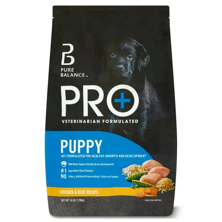 Pure Balance Pro+ Puppy Chicken & Rice Recipe Dry Dog Food for Puppies, 16 lbs
