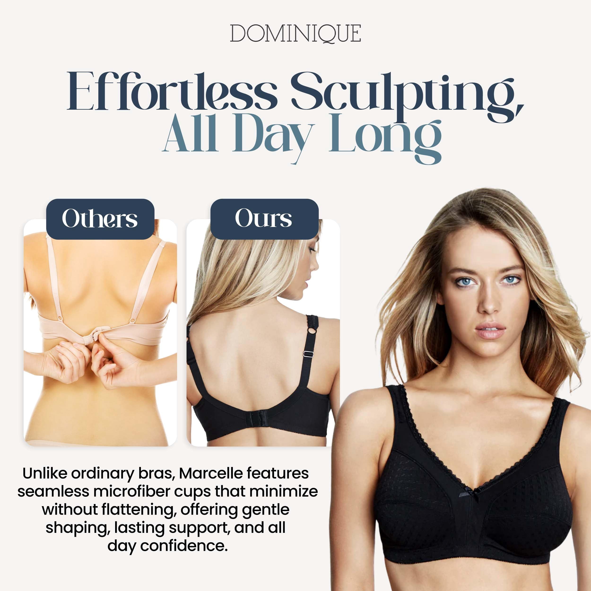 Dominique Women’s Marcelle Wire Free Comfort Bra #5360 – Cotton Lined Soft Cup, Wide Straps, Everyday Support - Lingerie for Women