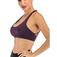 thumbnail image 6 of FANNYC Women's Longline Strappy Sports Bra Sexy Criss-Cross Back Yoga Bras Top Medium Support Camisole Crop Bras Running Active Gym Workout Fitness Sports Bras With Removable Pad, 6 of 8
